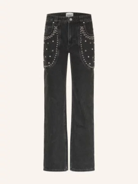 Marant Étoile Džíny Staright Silka faded black černé