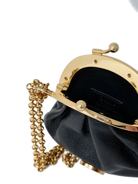 Colier Chloé din piele cu autograf negru