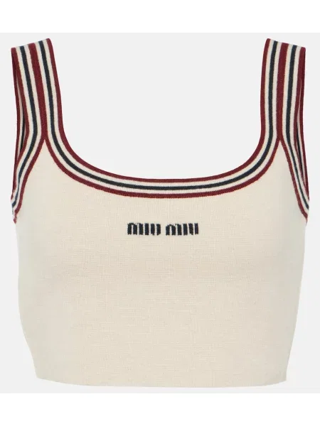 Top Miu Miu din cașmir bej