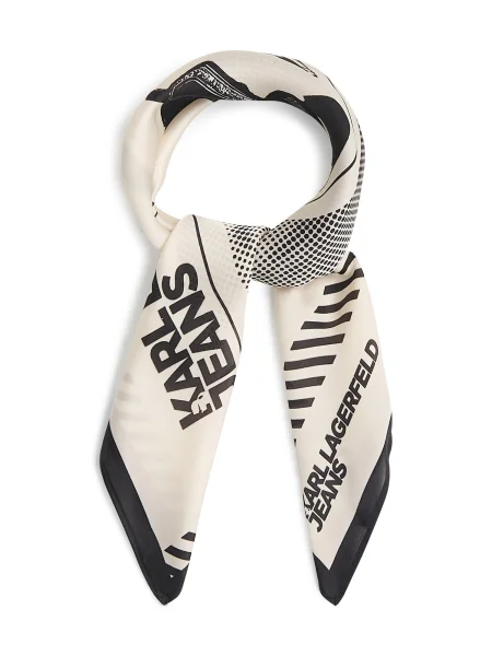 Fular Karl Lagerfeld Jeans cu imagine alb