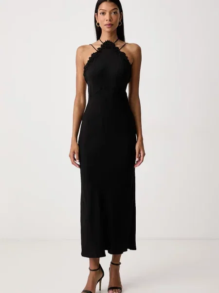 Twinset rochie din vâscoză negru
