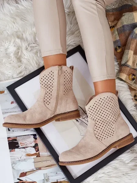 Botine Resti ajurate maro