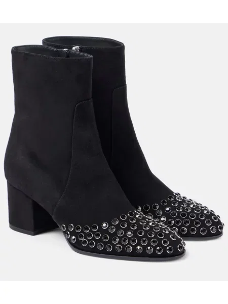 Cizme scurte Alaïa din piele de căprioară negru