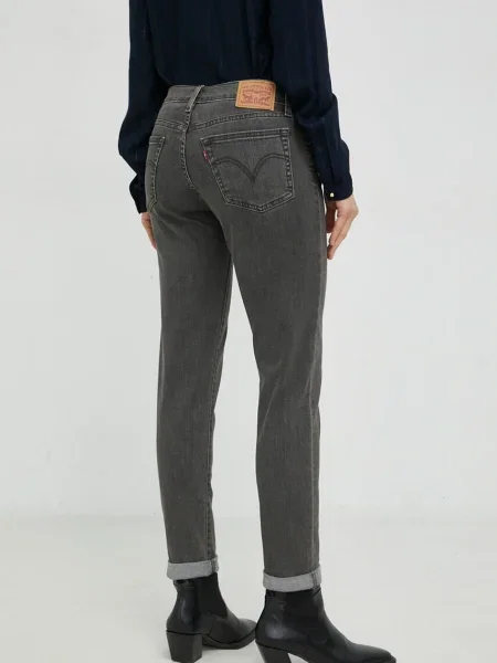 Džíny Levi's medium waist šedé