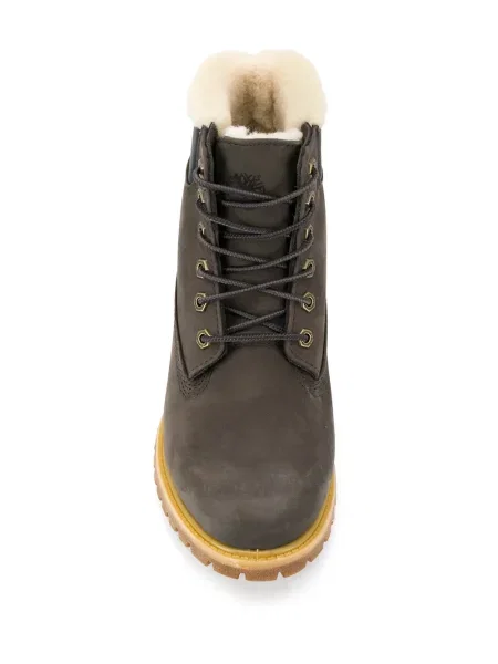 Cizme scurte Timberland cu șireturi din dantelă gri