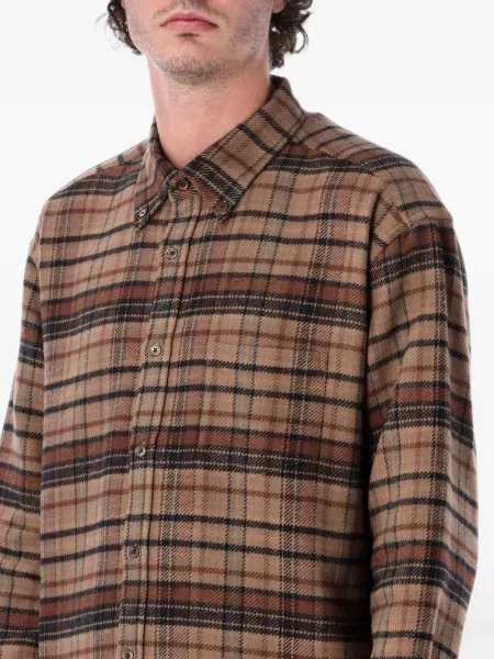 Pledinė raštuota flanelinė marškiniai Portuguese Flannel ruda
