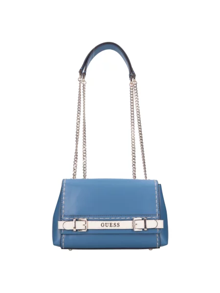 Torebka skórzana Guess skórzana niebieska