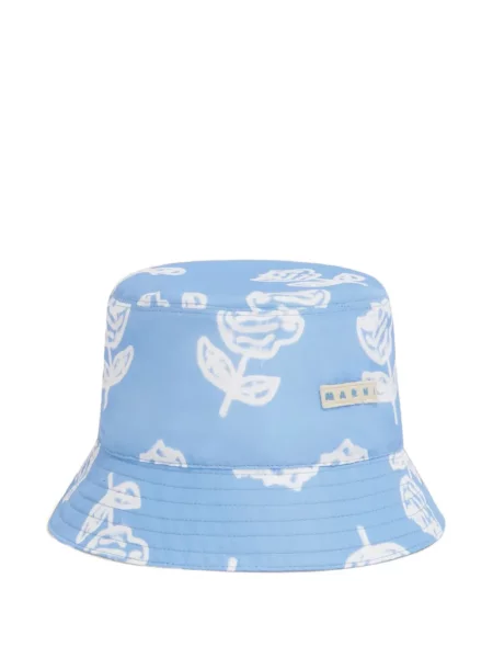 Pălărie Marni cu model floral cu imagine albastru