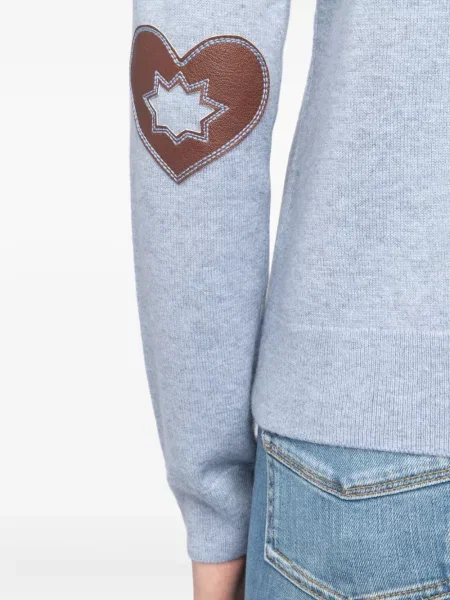 Pulover Zadig&voltaire din cașmir cu motiv cu inimi albastru