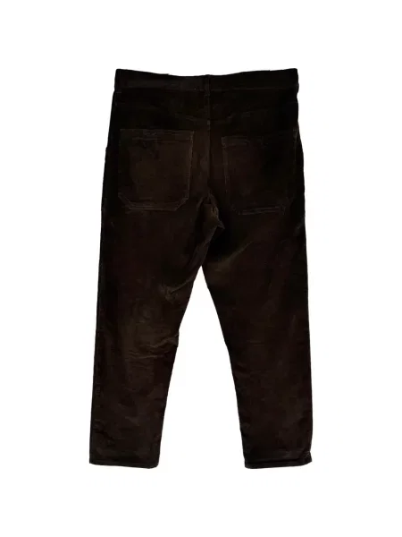 Pantaloni Nanushka de catifea cord maro