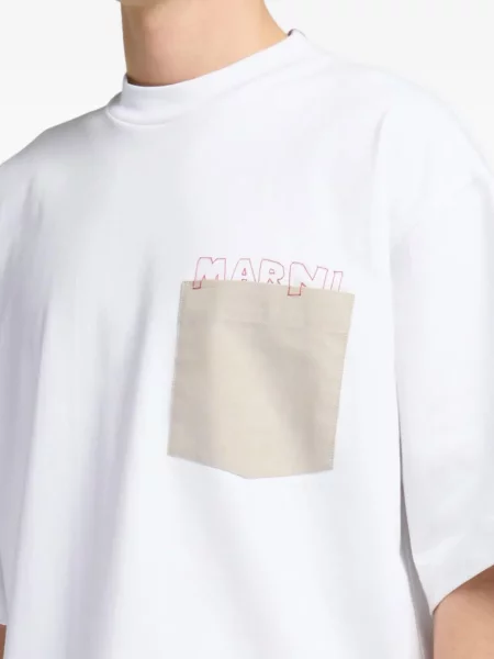 Tricou Marni cu imagine alb