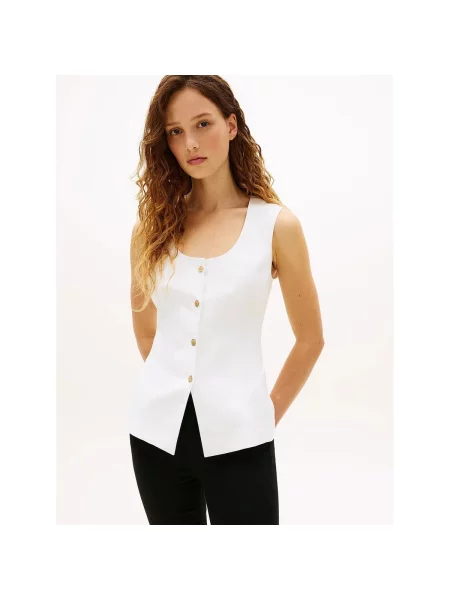 Tommy Hilfiger Vestă | cu adaos de in alb