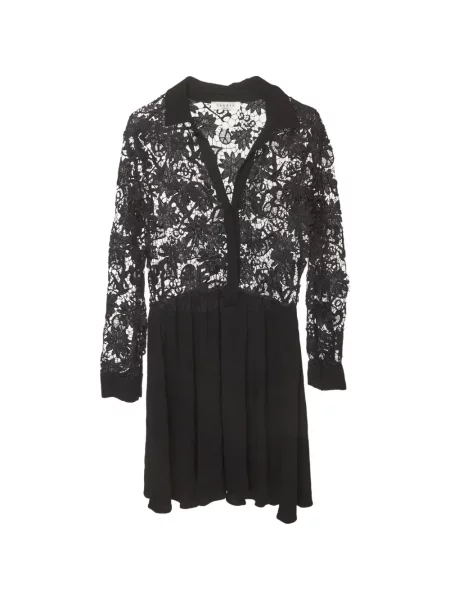 Rochie mini Sandro cu model floral din dantelă negru