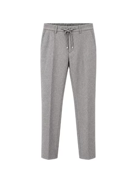 Pantaloni Berwich melange cu cordon gri