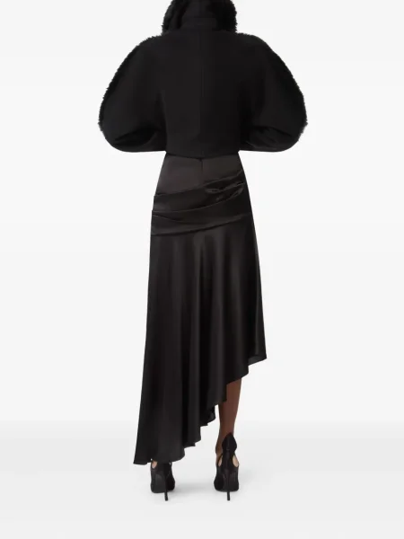 Fustă Nina Ricci din satin drapată negru