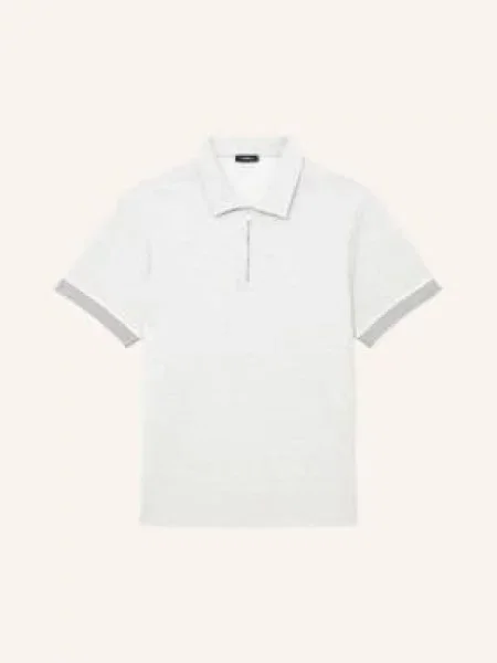 Reiss Pletené Polo Tričko Bruno světle šedá