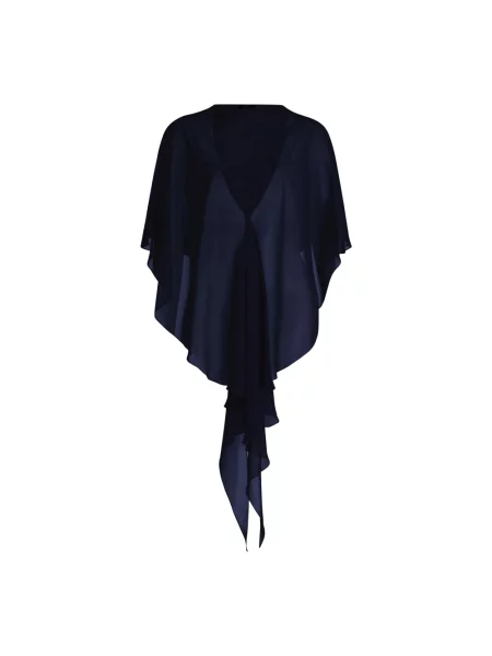 Kurtka Vera Mont szyfonowa z dekoltem w serek niebieska