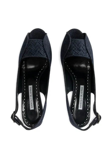 Pantofi cu toc Manolo Blahnik slingback albastru