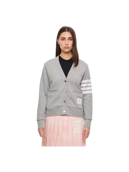 Kardigan Thom Browne z dekoltem w serek szary