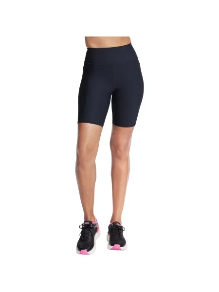 Pantaloni Skechers cu talie înaltă scurte negru