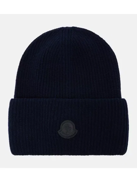 Căciulă Moncler de lână albastru