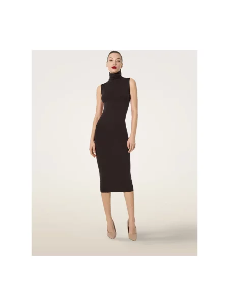 Sukienka midi Wolford z wełny merino brązowa