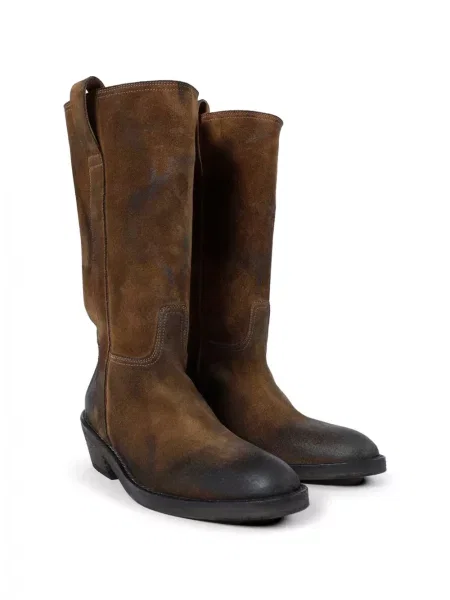 Botine Ann Demeulemeester din piele de căprioară maro