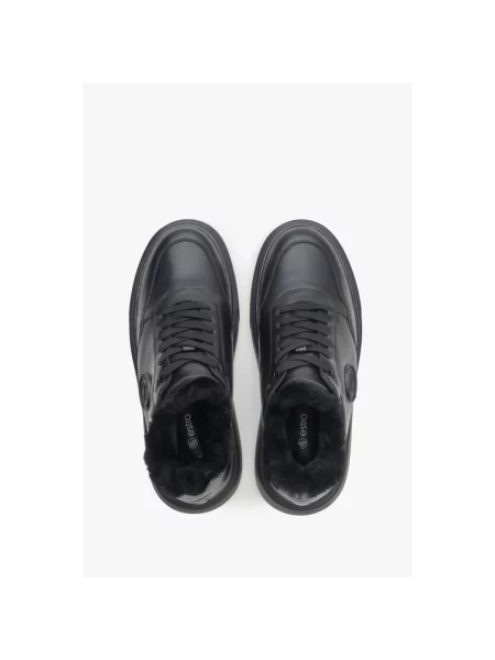 Кожаные кеды Estro черные