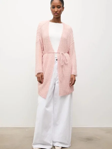 Шерстяной кардиган Answear.lab розовый