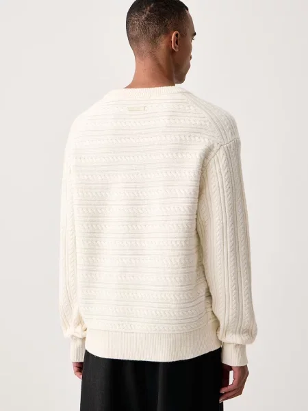 Calvin Klein sweter z dodatkiem wełny beżowy