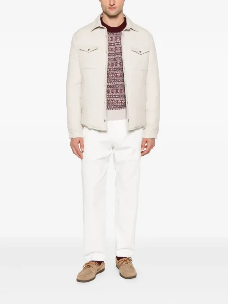 Pantaloni Eleventy alb
