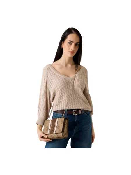Guess torebka crossbody NOELLE brązowa