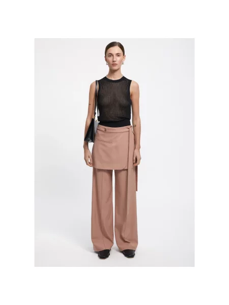 AERON spodnie HURAA pomarańczowy szerokie high waist różowe