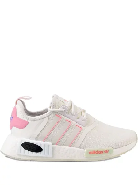 Legginsy Adidas do biegania z nadrukiem z dekoltem w serek czerwone