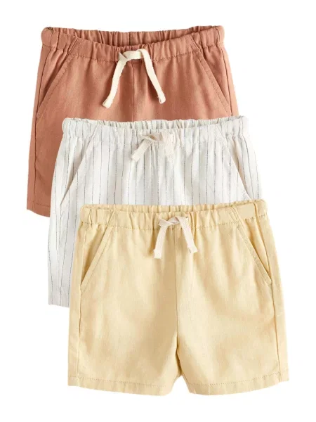 Next Pantaloni maro ruginiu / galben pastel / negru alb