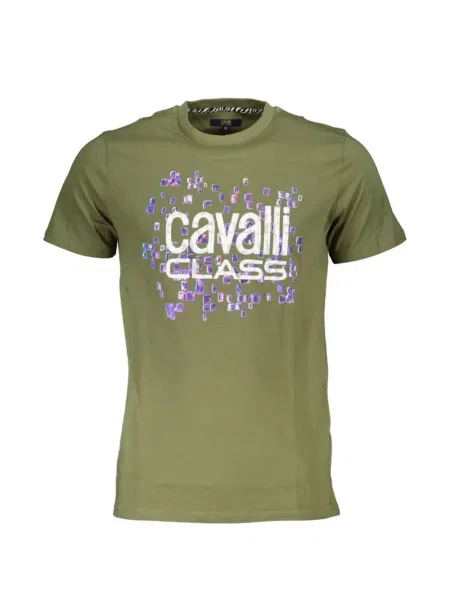 Tricou Cavalli Class cu imagine verde