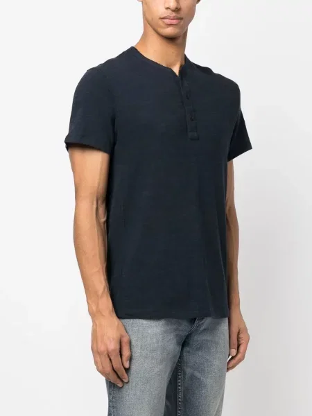 Scurt tricou Rag & Bone cu decolteu în V albastru