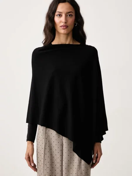 DKNY poncho pentru femei cu vâscoză negru