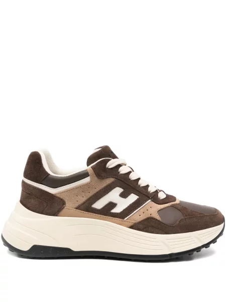 Sneakerși Hogan din piele maro