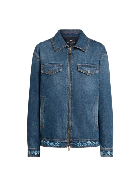 Kurtka jeansowa Etro niebieska