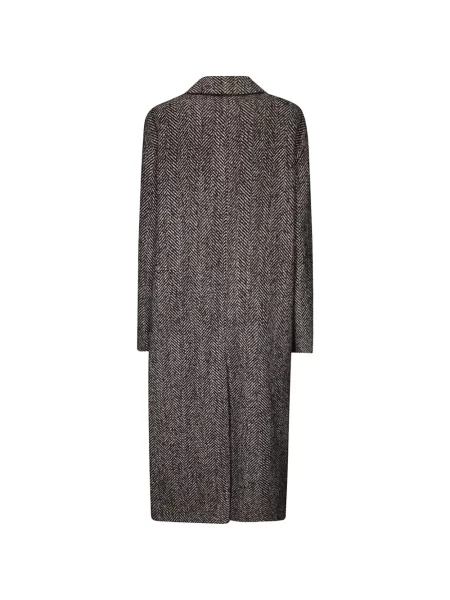 Palton Tagliatore cu model herringbone maro