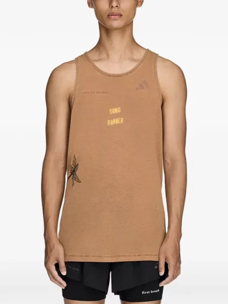 Hanorac Adidas cu autograf cu dungi alergare galben