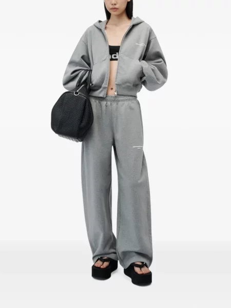 Hanorac cu glugă Alexander Wang cu imagine gri