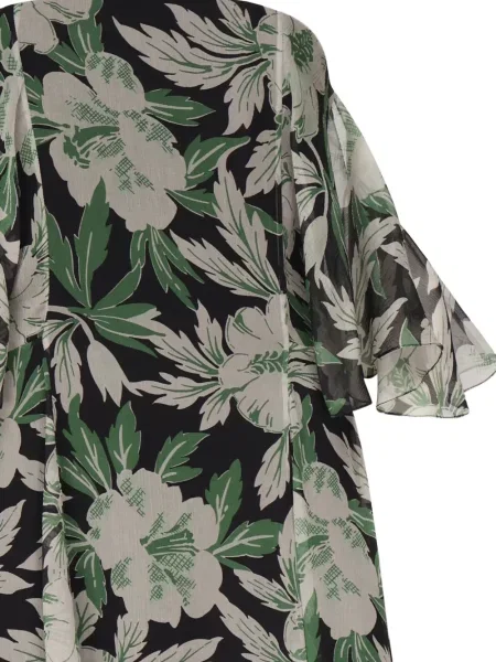 Rochie maxi Loewe cu model floral cu imagine de costum verde