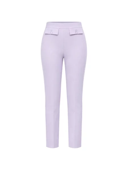 Pantaloni Elisabetta Franchi din crep cu autograf violet