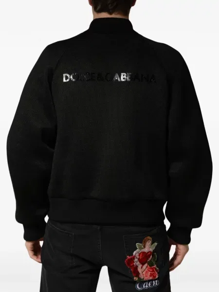 Geacă bomber Dolce & Gabbana cu glugă negru