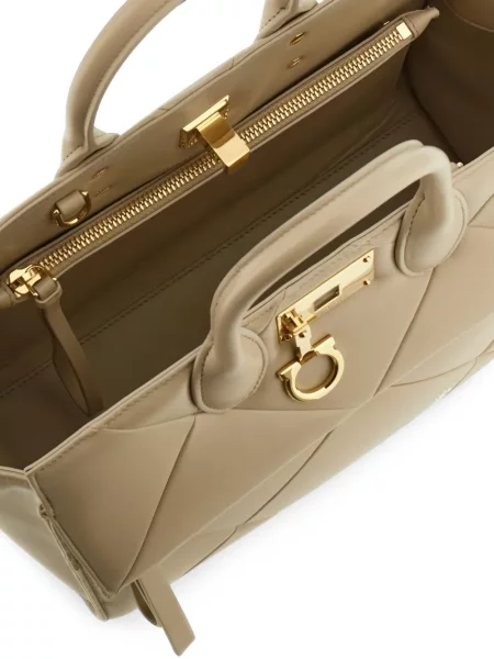 Matlasat geantă shopper Ferragamo din piele