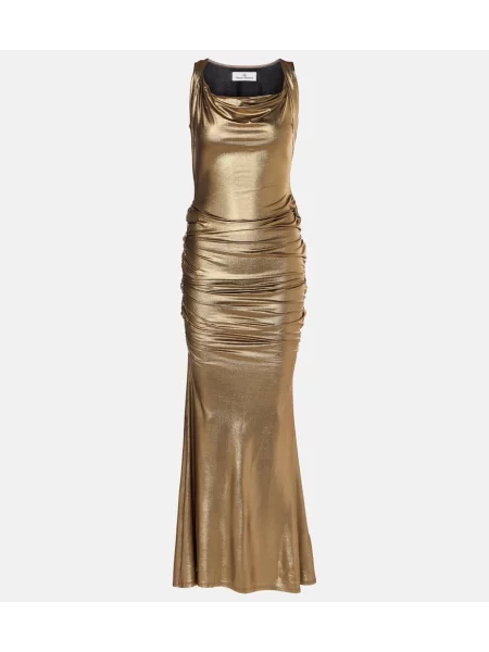 Rochie Vivienne Westwood din jerseu drapată auriu