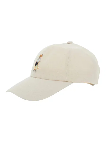 Czapka z daszkiem Maison Kitsune beżowa