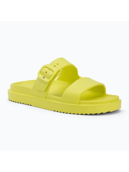Дамски чехли Tommy Hilfiger Light Double Strap lime zing зелено